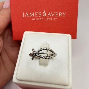 RETIRED James Avery Sterling Silver Open Ichthus Ring, w/ box, dust bag!